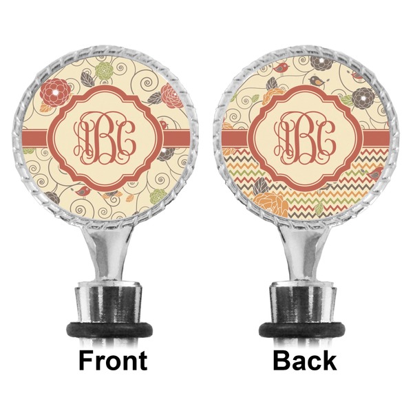 Fall Flowers Bottle Stopper - Front and Back