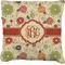 Fall Flowers Faux-Linen Throw Pillow 18" (Personalized)
