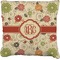 Fall Flowers Faux-Linen Throw Pillow 20" (Personalized)