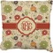 Fall Flowers Faux-Linen Throw Pillow 26" (Personalized)