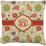 Fall Flowers Faux-Linen Throw Pillow (Personalized)