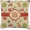 Fall Flowers Personalized Burlap Pillow Case