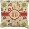 Fall Flowers Faux-Linen Throw Pillow (Personalized)