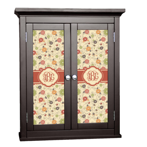 Custom Fall Flowers Cabinet Decal - Medium (Personalized)