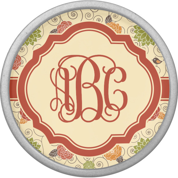 Fall Flowers Cabinet Knob - Nickel - Front