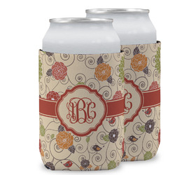 Fall Flowers Can Cooler (12 oz) w/ Monogram