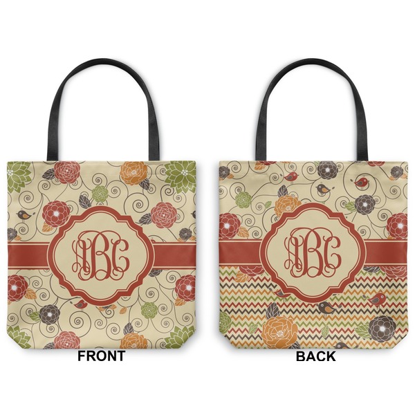 Fall Flowers Canvas Tote - Front and Back