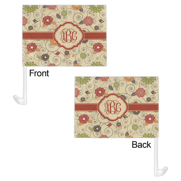 Fall Flowers Car Flag - 11" x 8" - Front & Back View