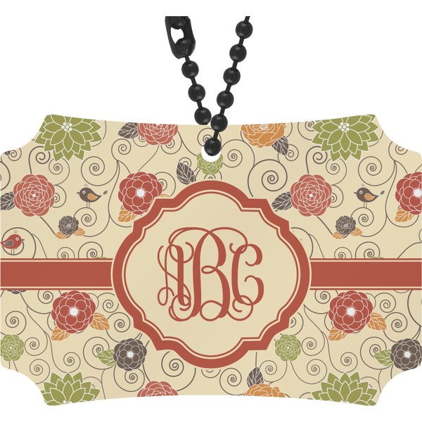 Custom Fall Flowers Rear View Mirror Ornament (Personalized)