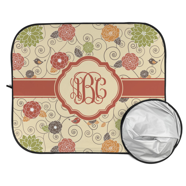 Fall Flowers Car Sun Shades - FOLDED & UNFOLDED