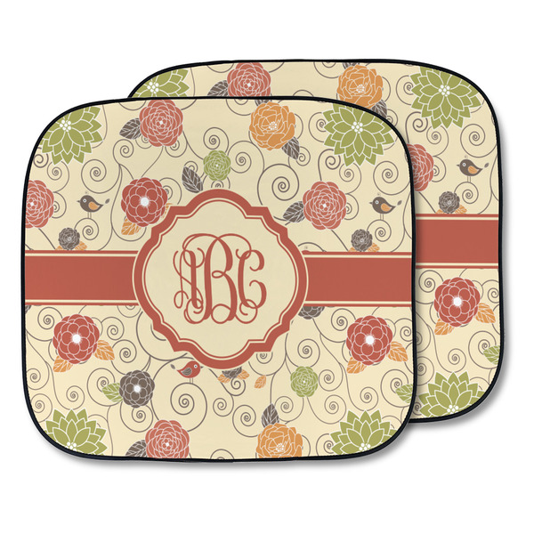 Custom Fall Flowers Car Sun Shade - Two Piece (Personalized)
