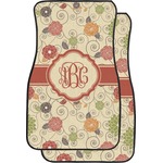 Fall Flowers Car Floor Mats (Front Seat) (Personalized)