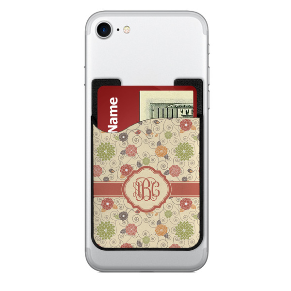 Custom Fall Flowers 2-in-1 Cell Phone Credit Card Holder & Screen Cleaner (Personalized)