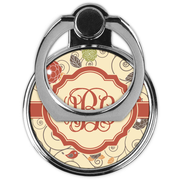 Fall Flowers Cell Phone Ring Stand & Holder - Front (Collapsed)