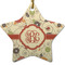 Fall Flowers Star Ceramic Ornament w/ Monogram