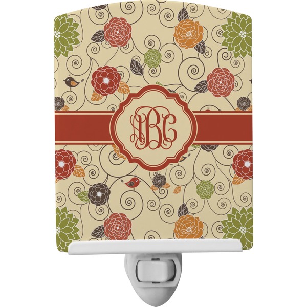 Custom Fall Flowers Ceramic Night Light (Personalized)