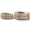Fall Flowers Ceramic Dog Bowls - Size Comparison