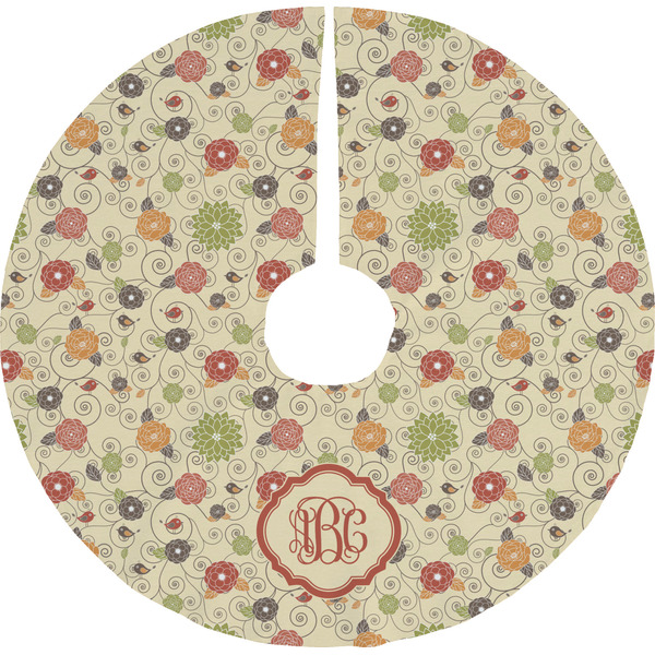 Custom Fall Flowers Tree Skirt (Personalized)