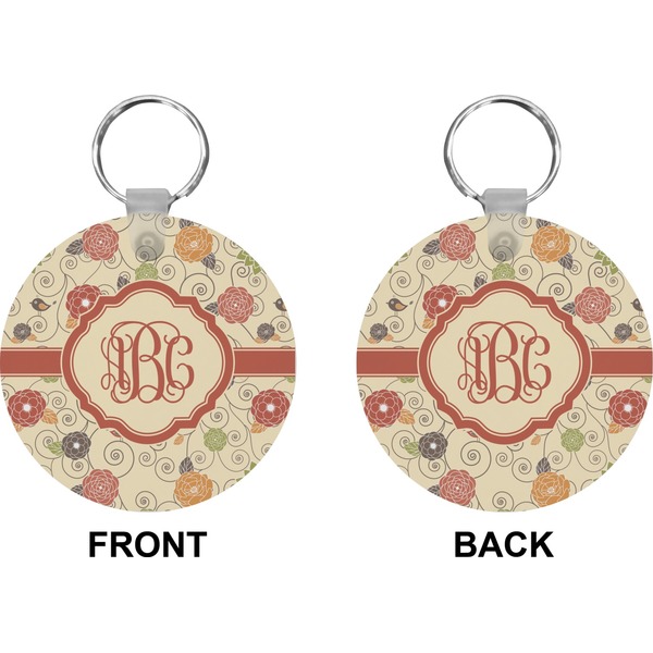 Fall Flowers Circle Keychain (Front + Back)