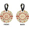 Fall Flowers Circle Luggage Tag (Front + Back)