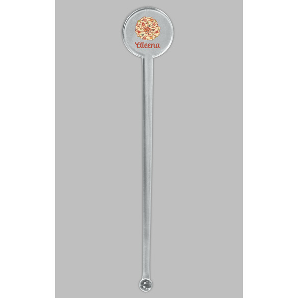 Fall Flowers Clear Plastic 7" Stir Stick - Round - Single Stick