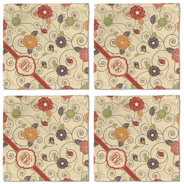 Fall Flowers Cloth Napkins - Personalized Lunch (APPROVAL) Set of 4