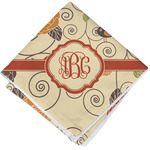 Fall Flowers Cloth Cocktail Napkin - Single w/ Monogram