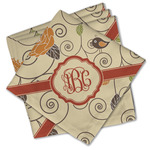 Fall Flowers Cloth Cocktail Napkins - Set of 4 w/ Monogram