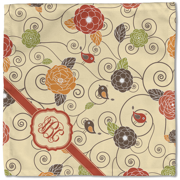 Fall Flowers Cloth Napkins - Personalized Lunch (Single Full Open)