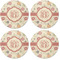 Fall Flowers Coaster Round Rubber Back - Apvl