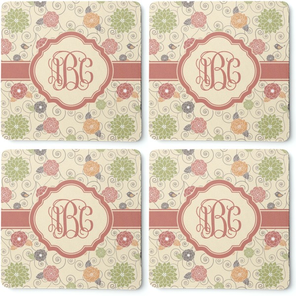 Fall Flowers Coaster Rubber Back - Apvl