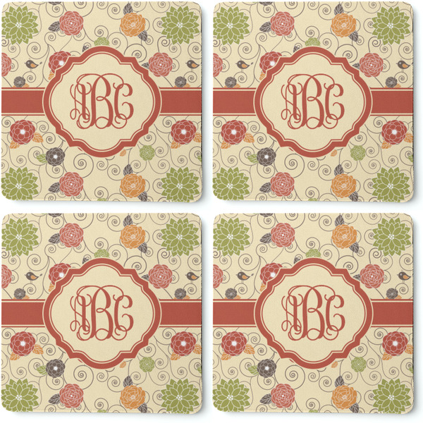 Fall Flowers Coaster Rubber Back - Apvl