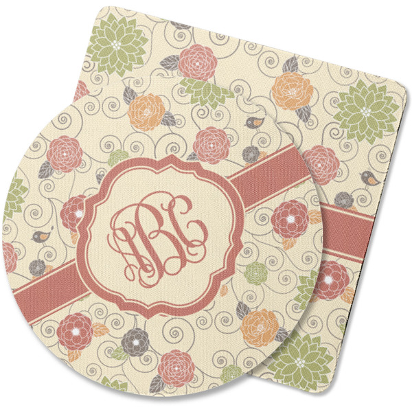Custom Fall Flowers Rubber Backed Coaster (Personalized)