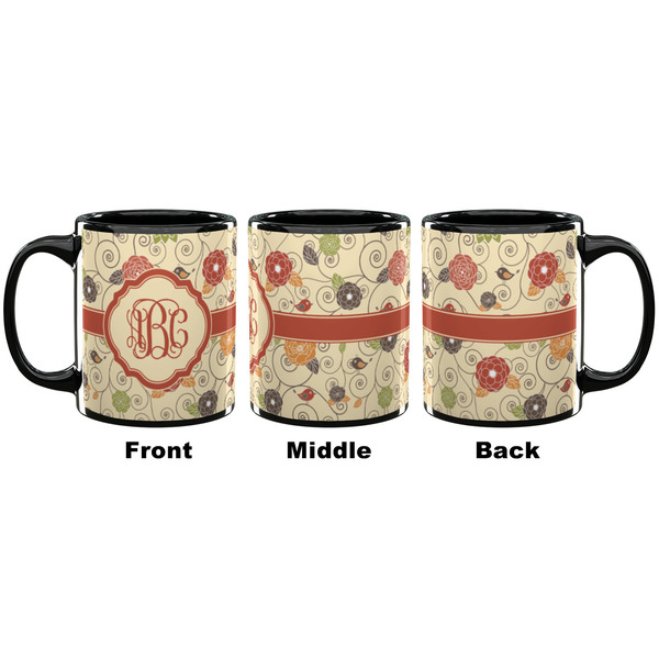 Fall Flowers Coffee Mug - 11 oz - Black APPROVAL