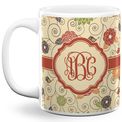 Fall Flowers 11 Oz Coffee Mug - White (Personalized)