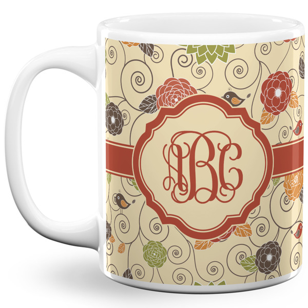 Custom Fall Flowers 11 Oz Coffee Mug - White (Personalized)