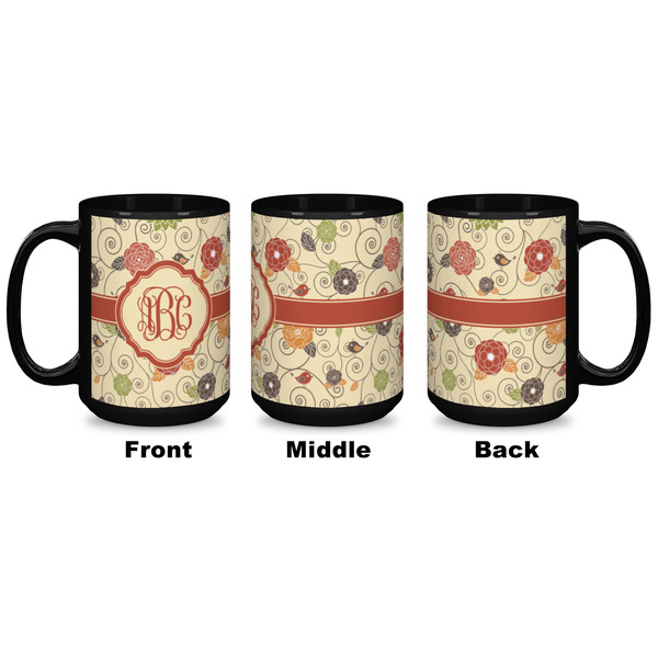 Fall Flowers Coffee Mug - 15 oz - Black APPROVAL