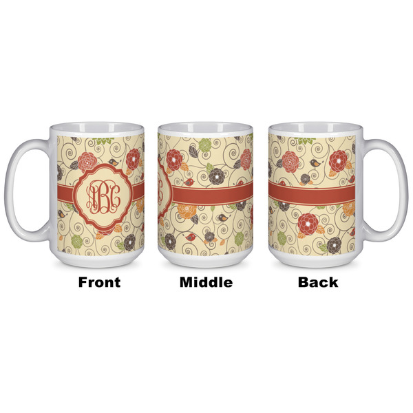 Fall Flowers Coffee Mug - 15 oz - White APPROVAL
