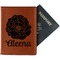 Fall Flowers Cognac Leather Passport Holder With Passport - Main