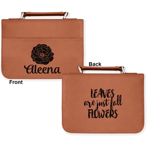 Fall Flowers Cognac Leatherette Bible Covers - Large Double Sided Apvl