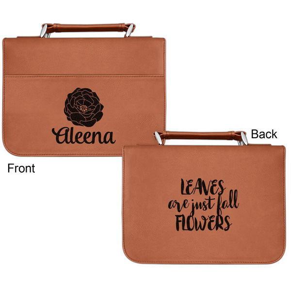 Fall Flowers Cognac Leatherette Bible Covers - Small Double Sided Apvl