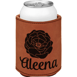 Fall Flowers Leatherette Can Sleeve - Double Sided (Personalized)