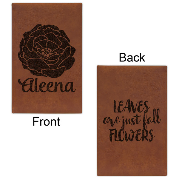 Fall Flowers Cognac Leatherette Journal - Double Sided - Apvl