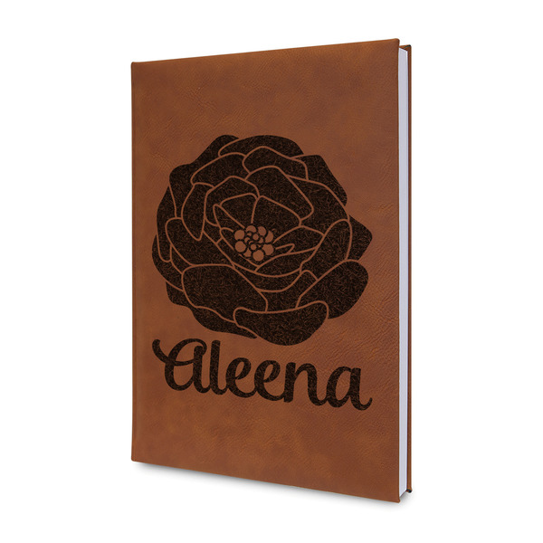 Custom Fall Flowers Leatherette Journal - Double Sided (Personalized)