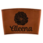 Fall Flowers Leatherette Cup Sleeve (Personalized)
