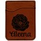 Fall Flowers Cognac Leatherette Phone Wallet close up