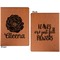Fall Flowers Cognac Leatherette Portfolios with Notepad - Large - Double Sided - Apvl