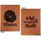 Fall Flowers Cognac Leatherette Portfolios with Notepad - Small - Double Sided- Apvl