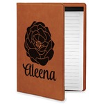 Fall Flowers Leatherette Portfolio with Notepad - Small - Double Sided (Personalized)