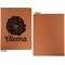 Fall Flowers Cognac Leatherette Portfolios with Notepad - Small - Single Sided- Apvl